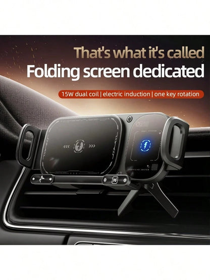 2026 Upgraded Wireless Charging Rotating Car Mount- 15W Fast Wireless Mount Charger With Auto Clamping| 360° Rotation| Anti-Shake Technology For Hands-Free Phone Navigation