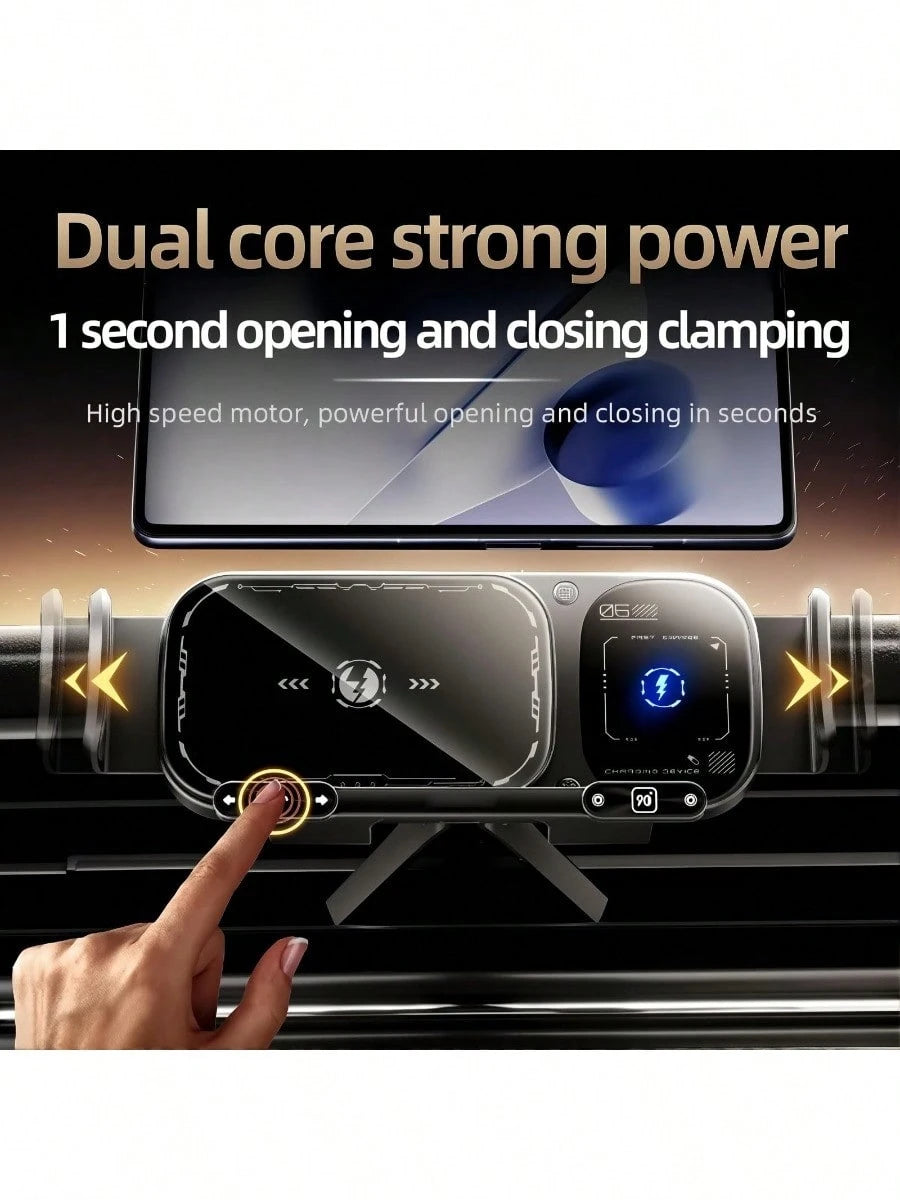 2026 Upgraded Wireless Charging Rotating Car Mount- 15W Fast Wireless Mount Charger With Auto Clamping| 360° Rotation| Anti-Shake Technology For Hands-Free Phone Navigation