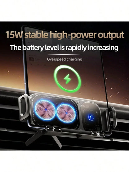 2026 Upgraded Wireless Charging Rotating Car Mount- 15W Fast Wireless Mount Charger With Auto Clamping| 360° Rotation| Anti-Shake Technology For Hands-Free Phone Navigation