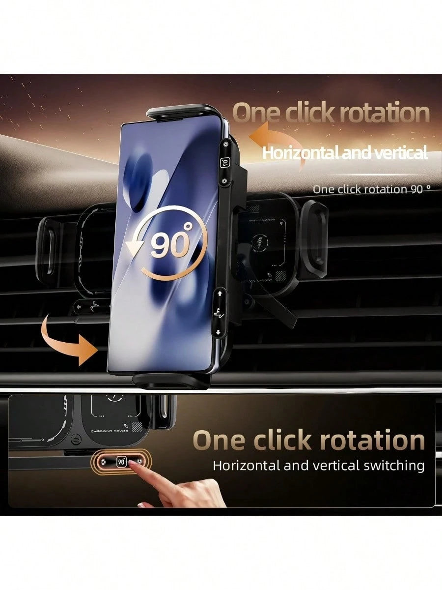 2026 Upgraded Wireless Charging Rotating Car Mount- 15W Fast Wireless Mount Charger With Auto Clamping| 360° Rotation| Anti-Shake Technology For Hands-Free Phone Navigation