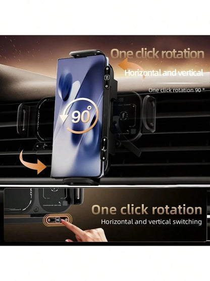 2026 Upgraded Wireless Charging Rotating Car Mount- 15W Fast Wireless Mount Charger With Auto Clamping| 360° Rotation| Anti-Shake Technology For Hands-Free Phone Navigation