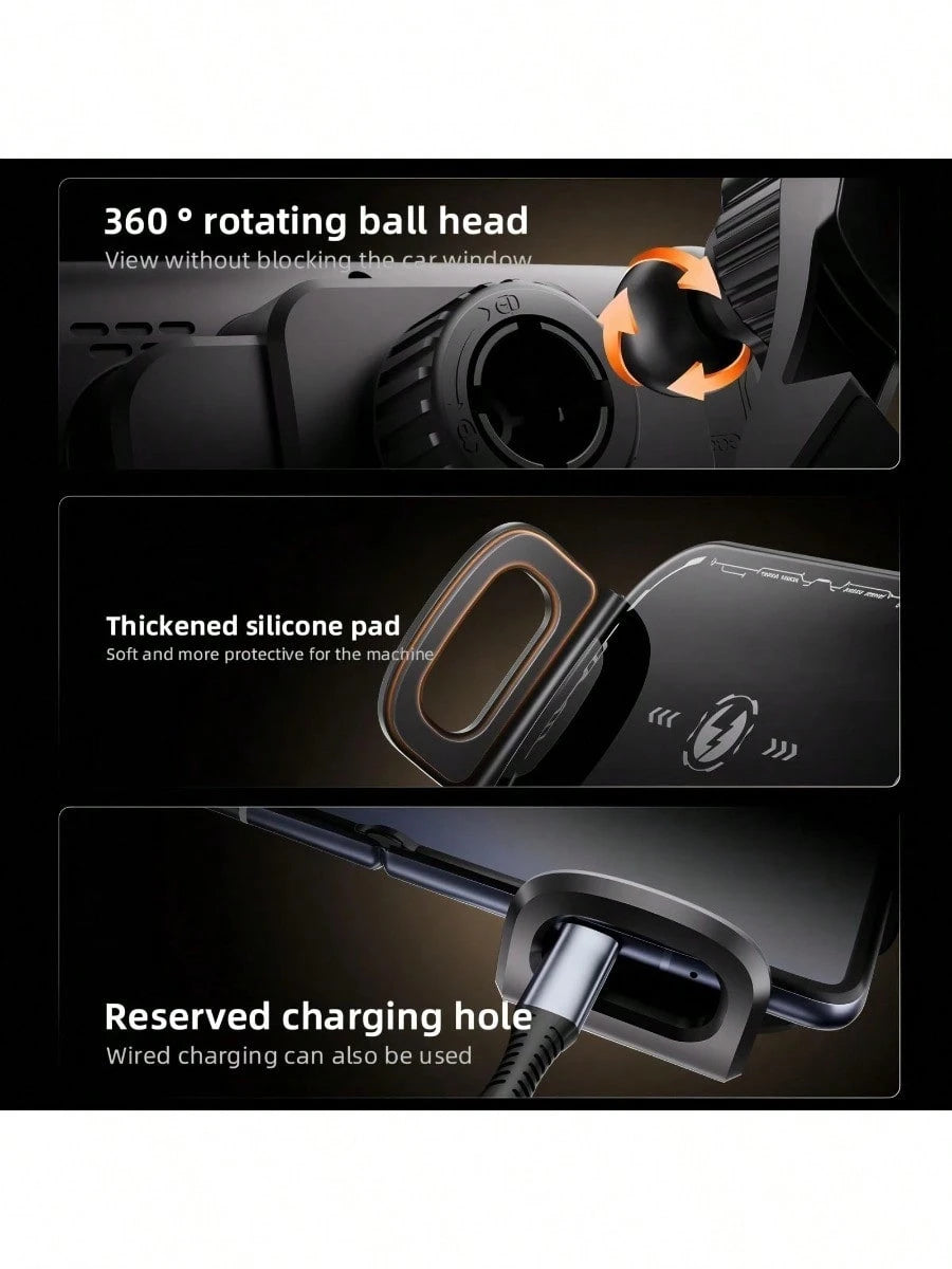 2026 Upgraded Wireless Charging Rotating Car Mount- 15W Fast Wireless Mount Charger With Auto Clamping| 360° Rotation| Anti-Shake Technology For Hands-Free Phone Navigation