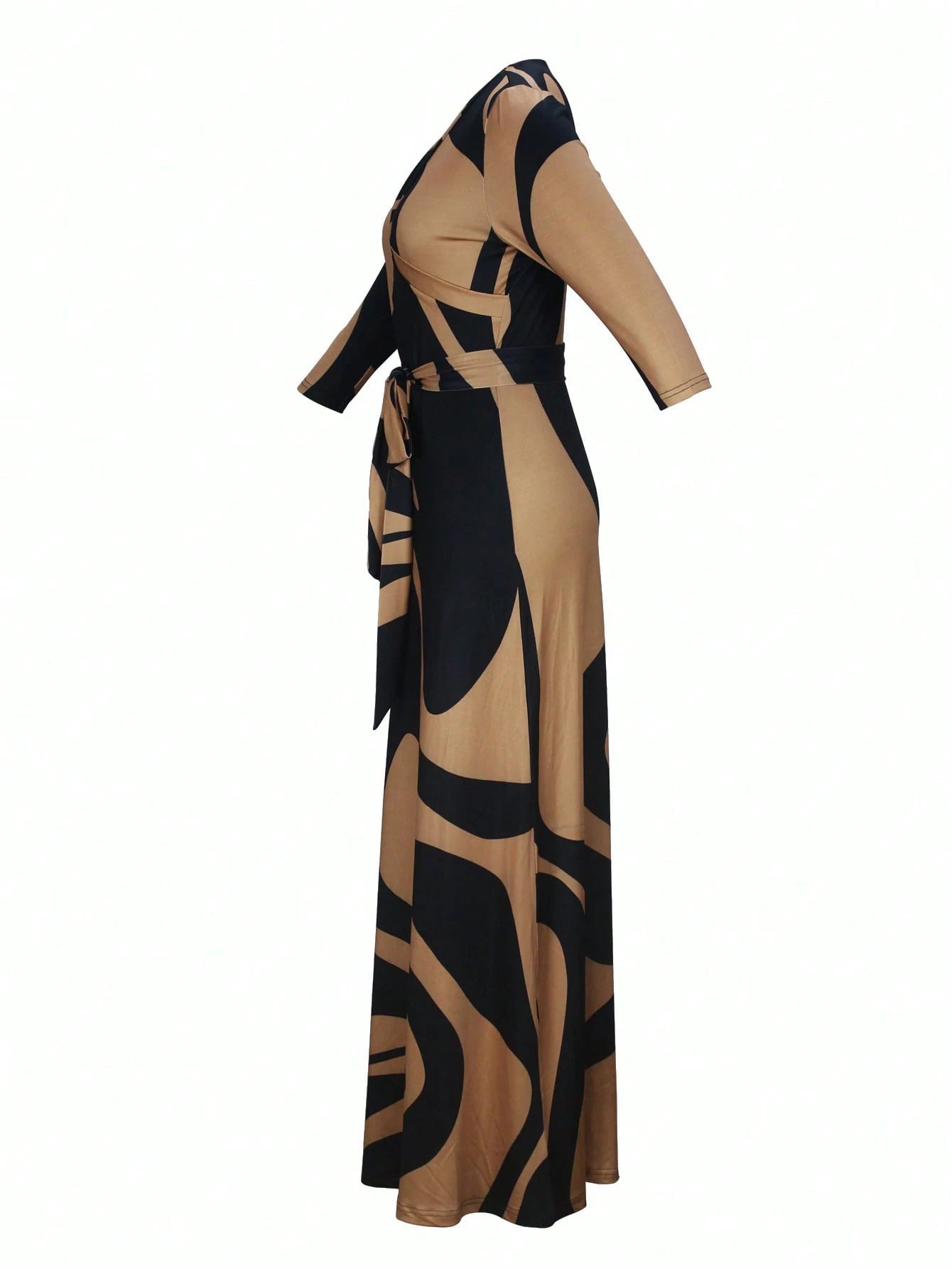 2026 Women's V-Neck Cinched Waist Slim Fit Dress, Spring/Summer Milk Silk Lightweight Elegant