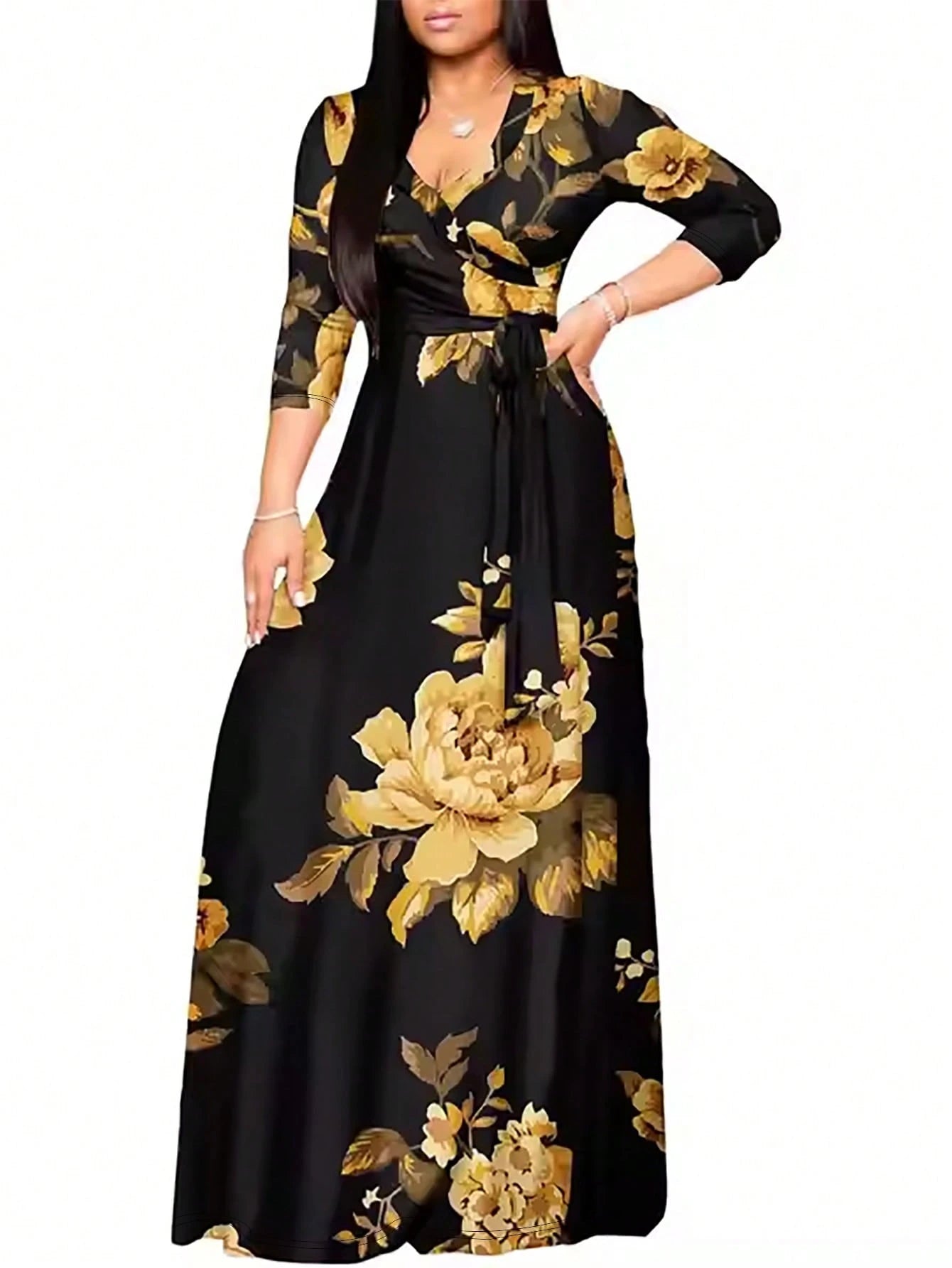 2026 Women's V-Neck Cinched Waist Slim Fit Dress, Spring/Summer Milk Silk Lightweight Elegant