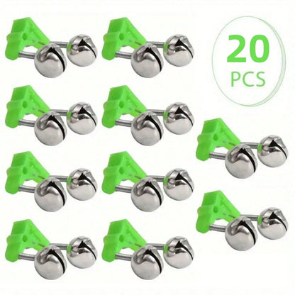 20pcs Dual Bell Fishing Alarm- Use Rod Tip Clip And Bait Alarm To Ensure Your Catch