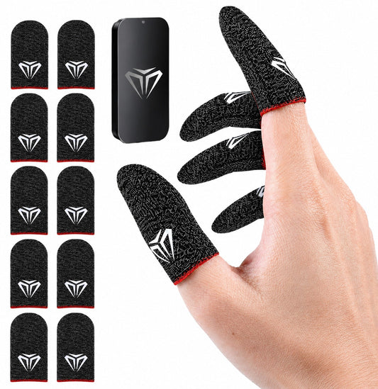 20PCS Gaming Finger Sleeves, Ultra- 0.3mm Silver Fiber Thumb Sleeves, Anti- Sweat Smooth Touchscreen Gloves Game Controller, Mobile Phone Tablet, Fingers Protectors
