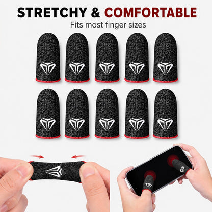 20PCS Gaming Finger Sleeves, Ultra- 0.3mm Silver Fiber Thumb Sleeves, Anti- Sweat Smooth Touchscreen Gloves Game Controller, Mobile Phone Tablet, Fingers Protectors