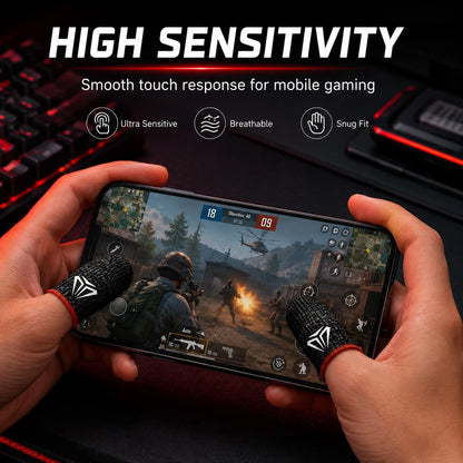 20PCS Gaming Finger Sleeves, Ultra- 0.3mm Silver Fiber Thumb Sleeves, Anti- Sweat Smooth Touchscreen Gloves Game Controller, Mobile Phone Tablet, Fingers Protectors
