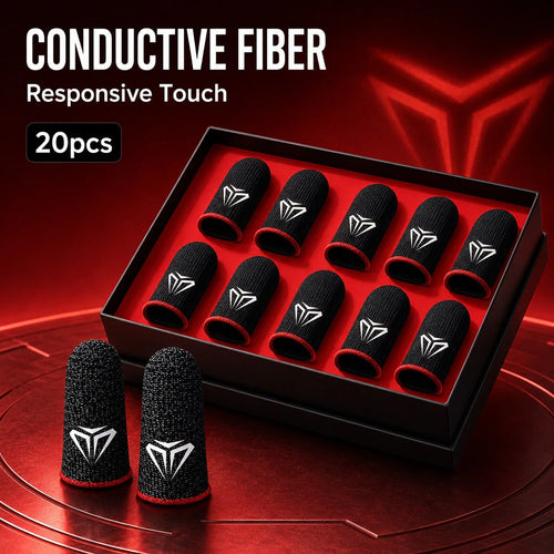 20PCS Mobile Gaming Finger Sleeves, Breathable Conductive Thumb Covers For Phone Tablet Touchscreen Use