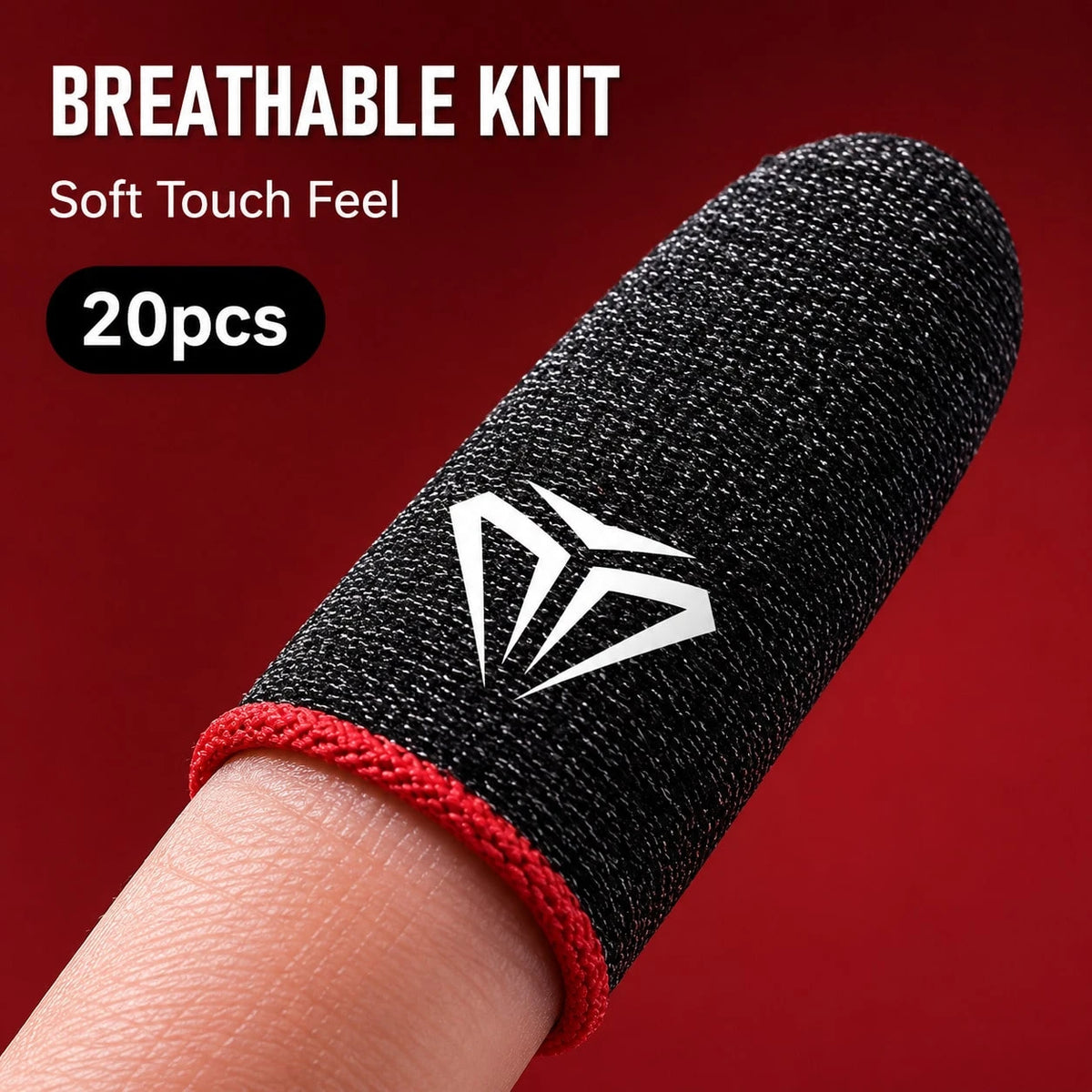 20PCS Mobile Gaming Finger Sleeves, Breathable Conductive Thumb Covers For Phone Tablet Touchscreen Use