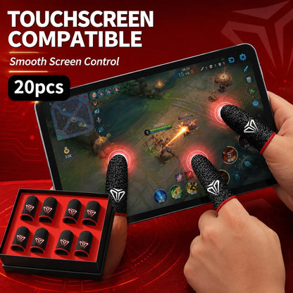 20PCS Mobile Gaming Finger Sleeves, Breathable Conductive Thumb Covers For Phone Tablet Touchscreen Use