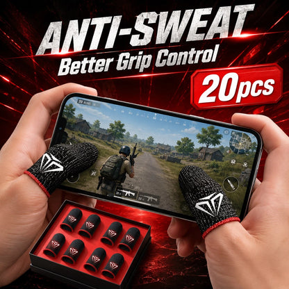 20PCS Mobile Gaming Finger Sleeves, Breathable Conductive Thumb Covers For Phone Tablet Touchscreen Use