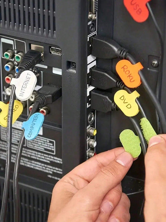 20pcs Reusable Cable Labels Organizer With Writable Tags, Cable Ties And Wire Labels For Easy Identification Of Cables Used In Electronics, Computers And Other Cable Management Collections Cable Organ
