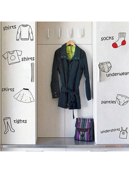 20pcs/Set Clothing Label Stickers For Kids' Bedroom Closet Decoration, Self-Adhesive Background Paper, Suitable For Children's Room Closet Decoration Baby Shower Family Decorations Gifts
