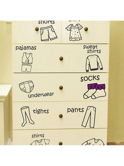 20pcs/Set Clothing Label Stickers For Kids' Bedroom Closet Decoration, Self-Adhesive Background Paper, Suitable For Children's Room Closet Decoration Baby Shower Family Decorations Gifts