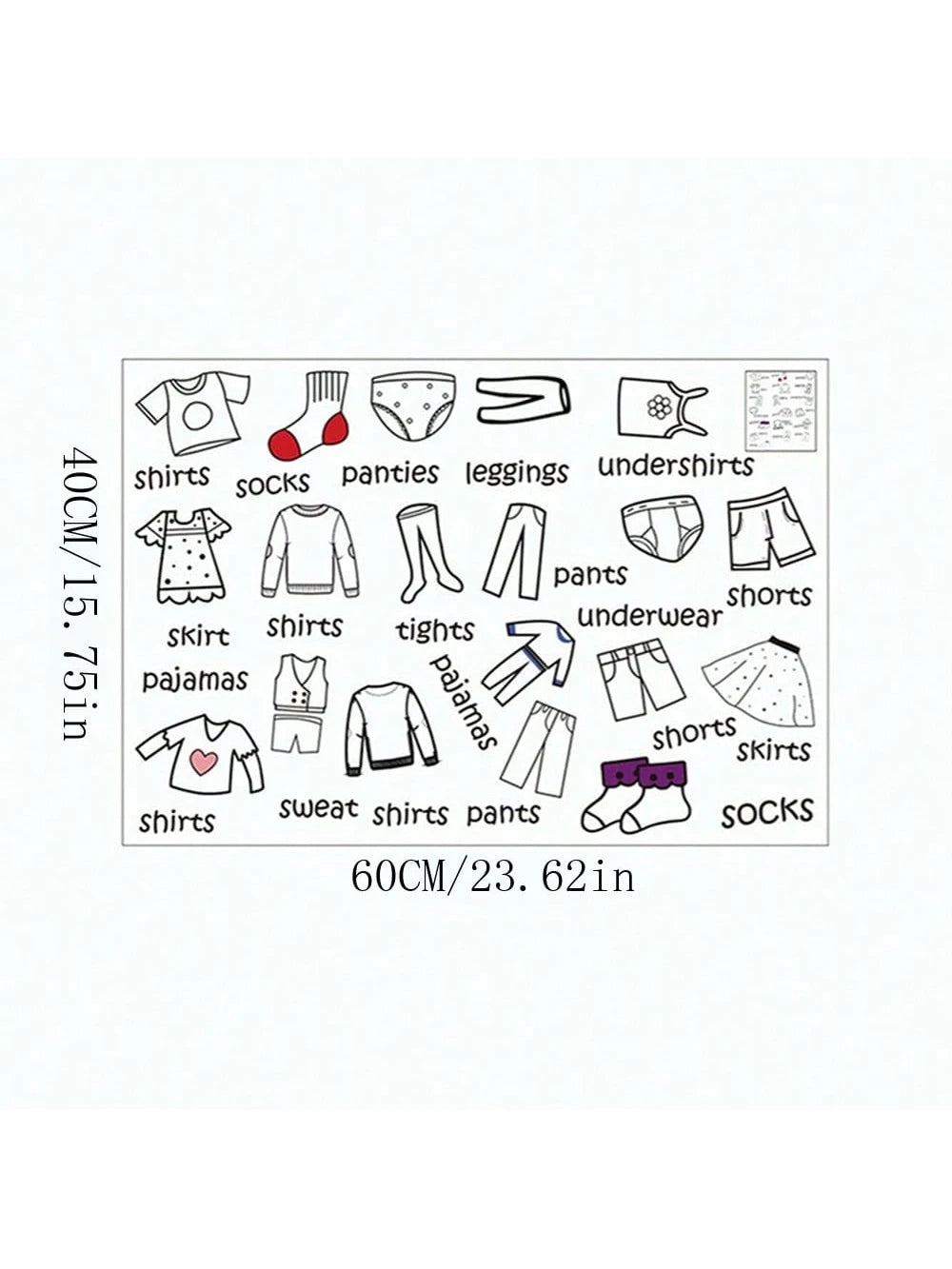 20pcs/Set Clothing Label Stickers For Kids' Bedroom Closet Decoration, Self-Adhesive Background Paper, Suitable For Children's Room Closet Decoration Baby Shower Family Decorations Gifts