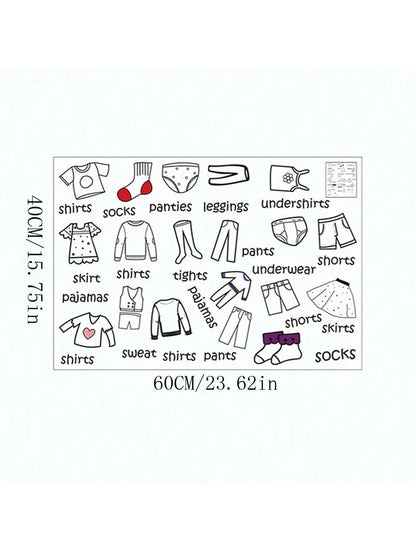 20pcs/Set Clothing Label Stickers For Kids' Bedroom Closet Decoration, Self-Adhesive Background Paper, Suitable For Children's Room Closet Decoration Baby Shower Family Decorations Gifts