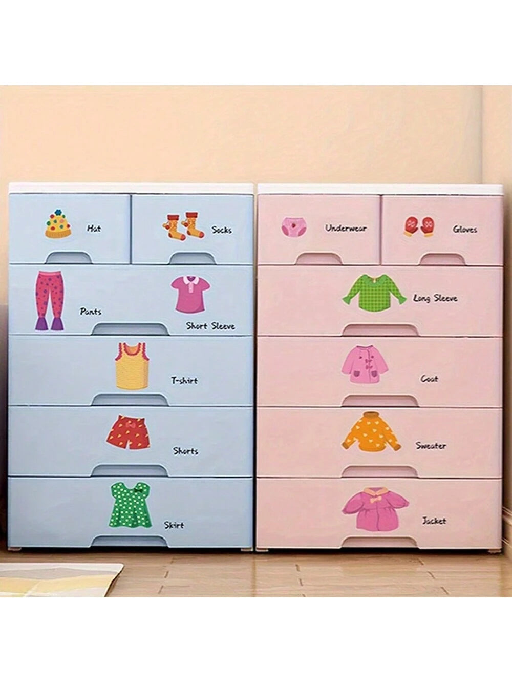 20pcs/Set Clothing Label Stickers For Kids' Bedroom Closet Decoration, Self-Adhesive Background Paper, Suitable For Children's Room Closet Decoration Baby Shower Family Decorations Gifts