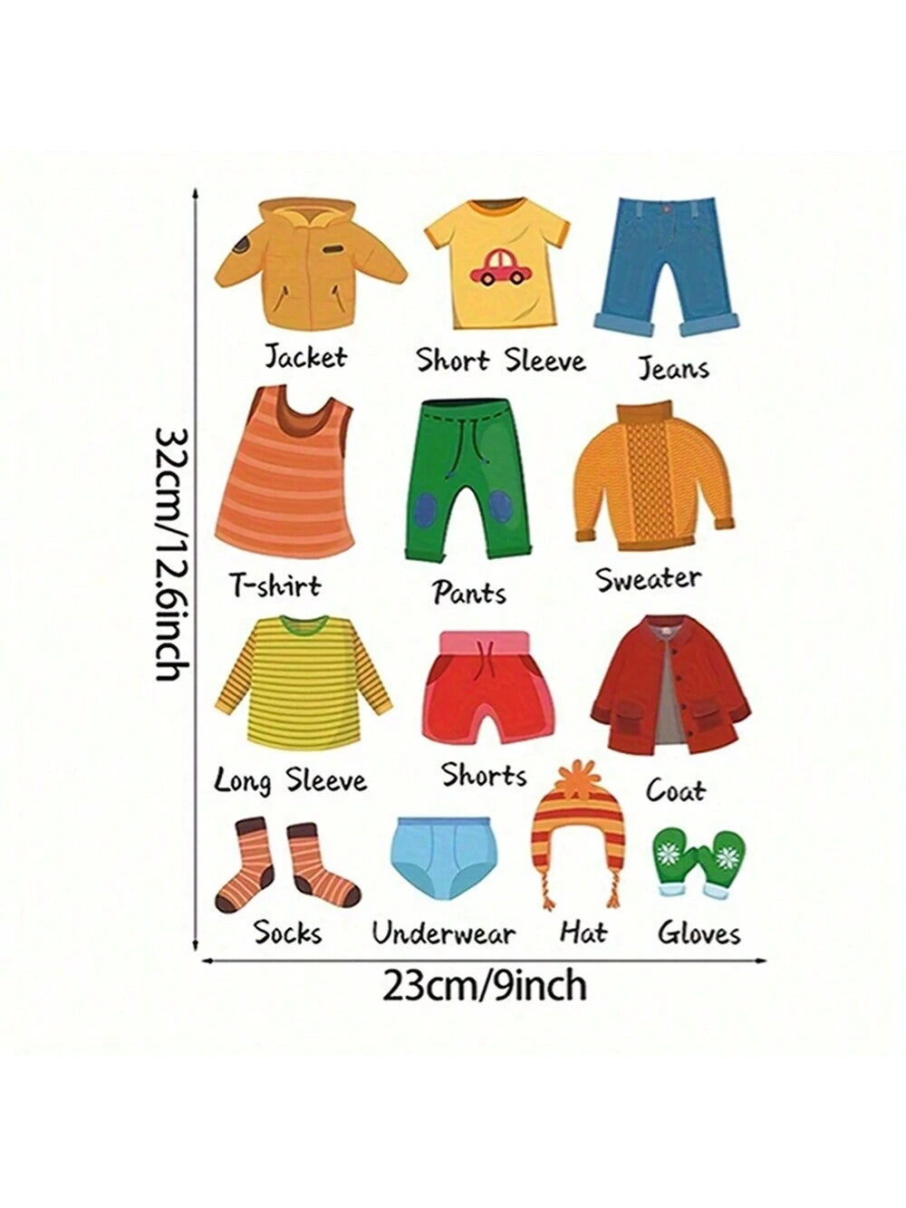 20pcs/Set Clothing Label Stickers For Kids' Bedroom Closet Decoration, Self-Adhesive Background Paper, Suitable For Children's Room Closet Decoration Baby Shower Family Decorations Gifts