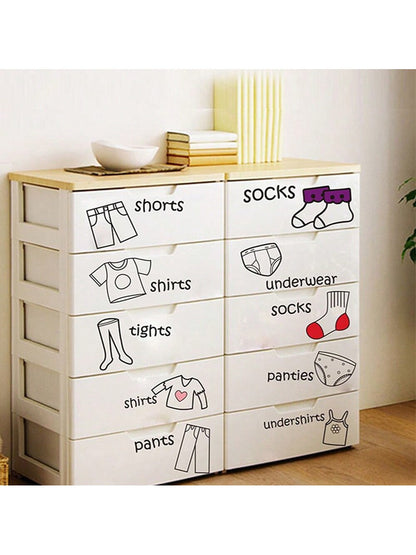 20pcs/Set Clothing Label Stickers For Kids' Bedroom Closet Decoration, Self-Adhesive Background Paper, Suitable For Children's Room Closet Decoration Baby Shower Family Decorations Gifts
