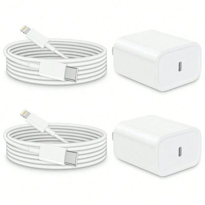 20W Fast Charging Adapter Kit, 3.3Ft/100cm Type C To Lightning Fast Charging Data Cable, Charger Set Compatible With IPhone 14/13/12/11 Pro Max Plus/8/7/IPod
