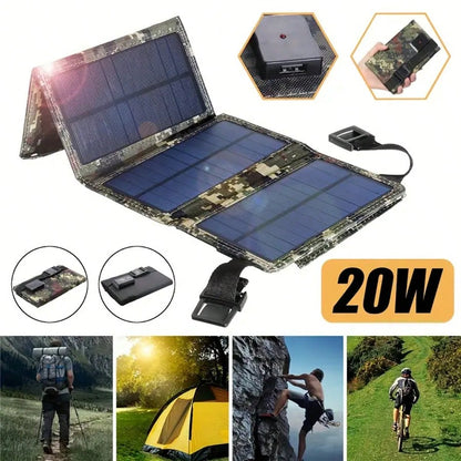 20WPortable Foldable Solar Panel; USB Charger- Lightweight, Emergency Power For Hiking, Camping, Backpacking & Cycling Solar Panel Charger Solar Battery Charger Guidelines For The Use Of Solar Panels