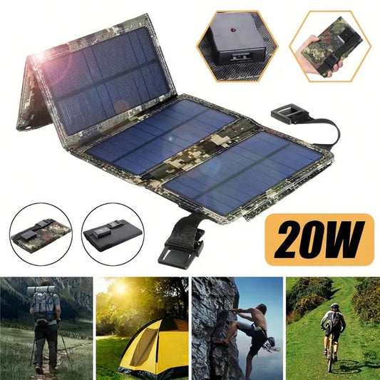 20WPortable Foldable Solar Panel; USB Charger- Lightweight, Emergency Power For Hiking, Camping, Backpacking & Cycling Solar Panel Charger Solar Battery Charger Guidelines For The Use Of Solar Panels