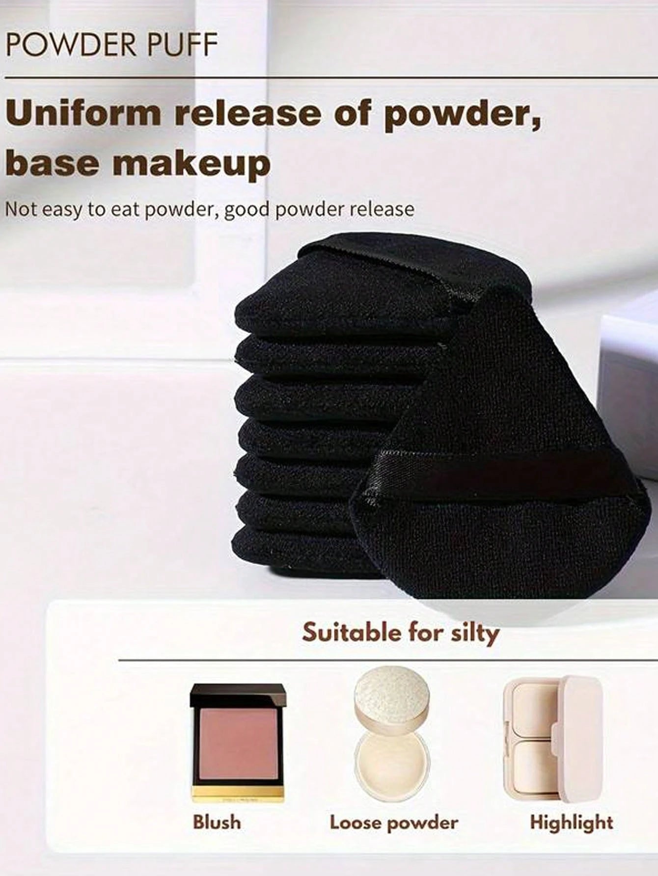 24/15/8/3pcs Triangle Velvet Powder Puff, Face Powder Puff, Reusable Powder Puff, Face And Eye Makeup Powder Puff, Soft Foundation Powder Puff, Foundation Dry Powder Makeup Tool, Makeup Accessory, Mak