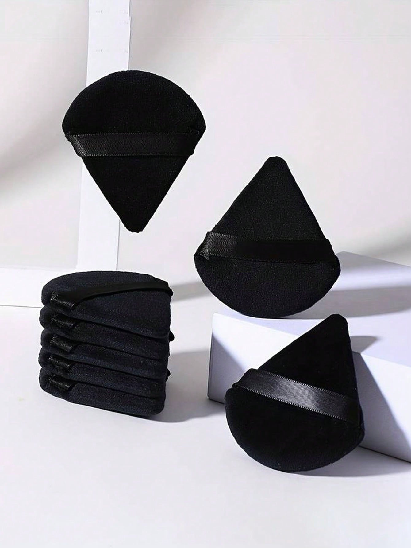 24/15/8/3pcs Triangle Velvet Powder Puff, Face Powder Puff, Reusable Powder Puff, Face And Eye Makeup Powder Puff, Soft Foundation Powder Puff, Foundation Dry Powder Makeup Tool, Makeup Accessory, Mak
