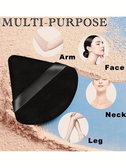 24/15/8/3pcs Triangle Velvet Powder Puff, Face Powder Puff, Reusable Powder Puff, Face And Eye Makeup Powder Puff, Soft Foundation Powder Puff, Foundation Dry Powder Makeup Tool, Makeup Accessory, Mak