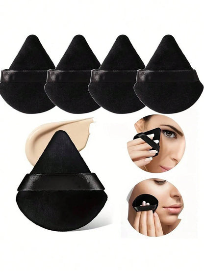24/15/8/3pcs Triangle Velvet Powder Puff, Face Powder Puff, Reusable Powder Puff, Face And Eye Makeup Powder Puff, Soft Foundation Powder Puff, Foundation Dry Powder Makeup Tool, Makeup Accessory, Mak