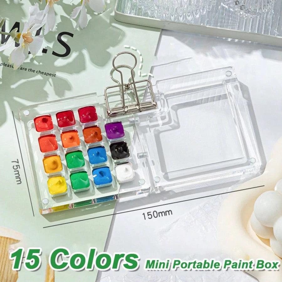 24-Piece Artist Watercolor Paint Set With Iridescent Metallic Colors – Professional Grade Portable Box With Mixing Palette, Water Brush Pens, And High-Quality Paper – Essential Art Supplies For Sketch