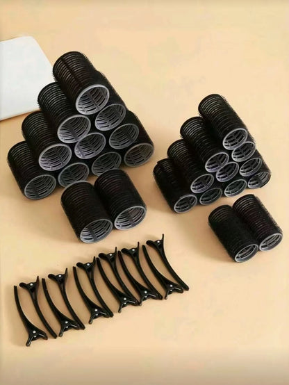 24pcs/Set Women's Hair Curlers, Including Self-Adhesive Hair Rollers And Clips, Suitable For Women/Girls, Reusable, Durable, Daily Essential, Time-Saving And Convenient, Hair Styling Tool
