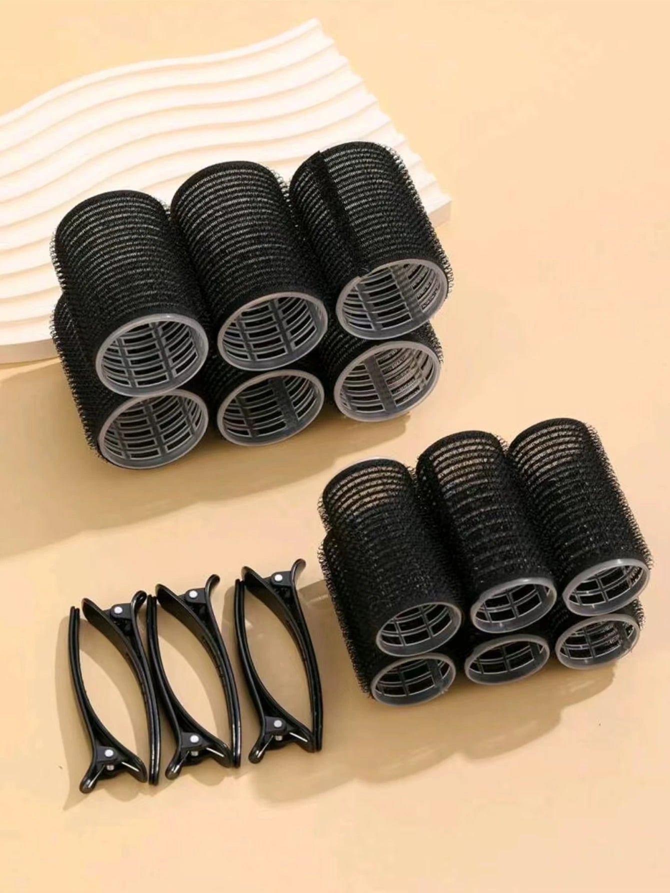 24pcs/Set Women's Hair Curlers, Including Self-Adhesive Hair Rollers And Clips, Suitable For Women/Girls, Reusable, Durable, Daily Essential, Time-Saving And Convenient, Hair Styling Tool