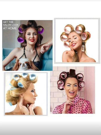24pcs/Set Women's Hair Curlers, Including Self-Adhesive Hair Rollers And Clips, Suitable For Women/Girls, Reusable, Durable, Daily Essential, Time-Saving And Convenient, Hair Styling Tool