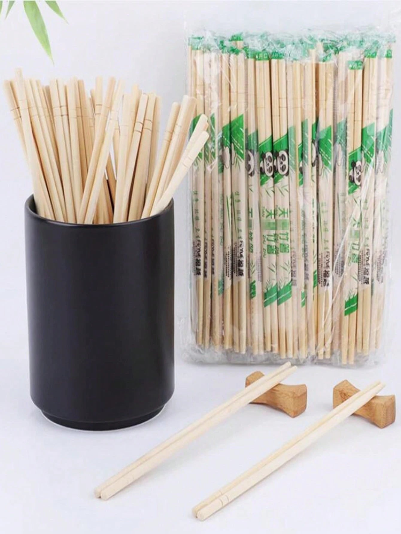 25pcs/50pcs/100pcs/150pcs Disposable Packed Bamboo Round Chopsticks For Takeout