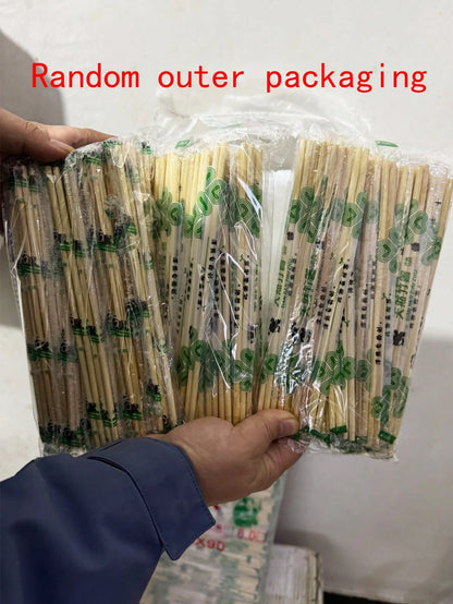 25pcs/50pcs/100pcs/150pcs Disposable Packed Bamboo Round Chopsticks For Takeout