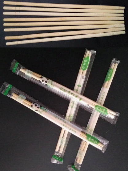 25pcs/50pcs/100pcs/150pcs Disposable Packed Bamboo Round Chopsticks For Takeout