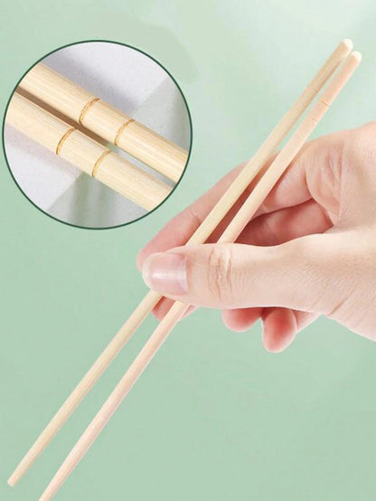 25pcs/50pcs/100pcs/150pcs Disposable Packed Bamboo Round Chopsticks For Takeout