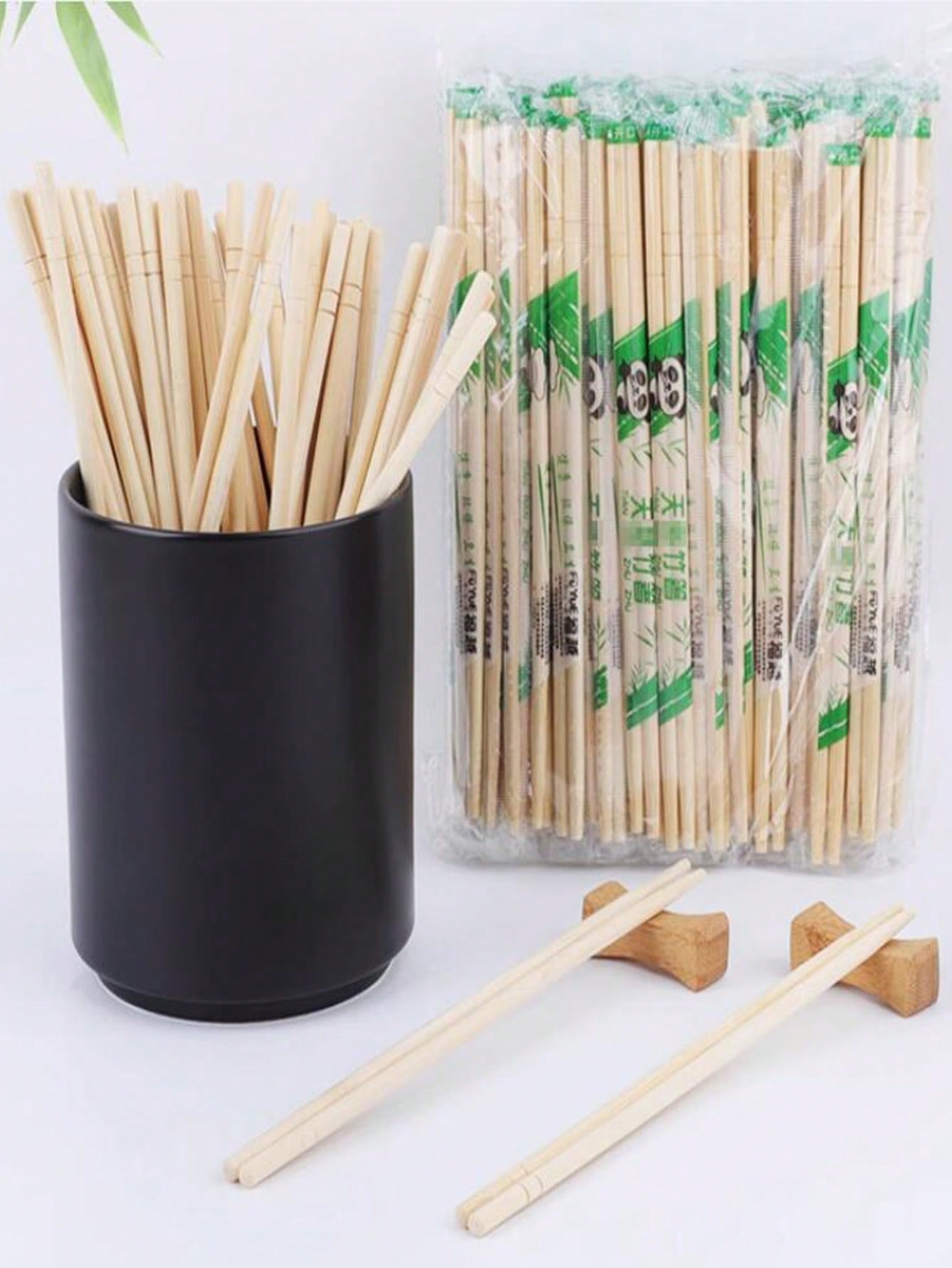 25pcs/50pcs/100pcs/150pcs Disposable Packed Bamboo Round Chopsticks For Takeout