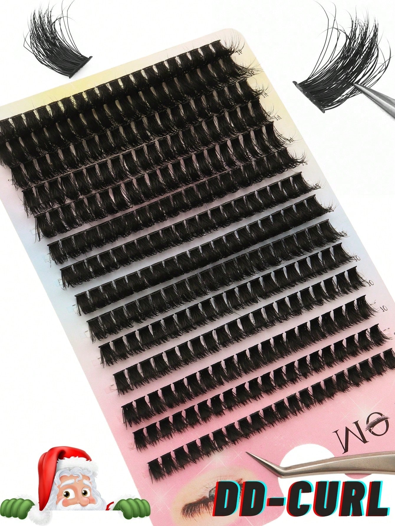 280pcs 80D&60D Mix Cluster Eyelash, 0.07mm Thickness, D Curl, 8mm-16mm Mix Length, Natural Style Russian Flat Dense Fluffy Handmade Mink Eyelash Cluster For Halloween Theatrical Makeup, Festival Makeu