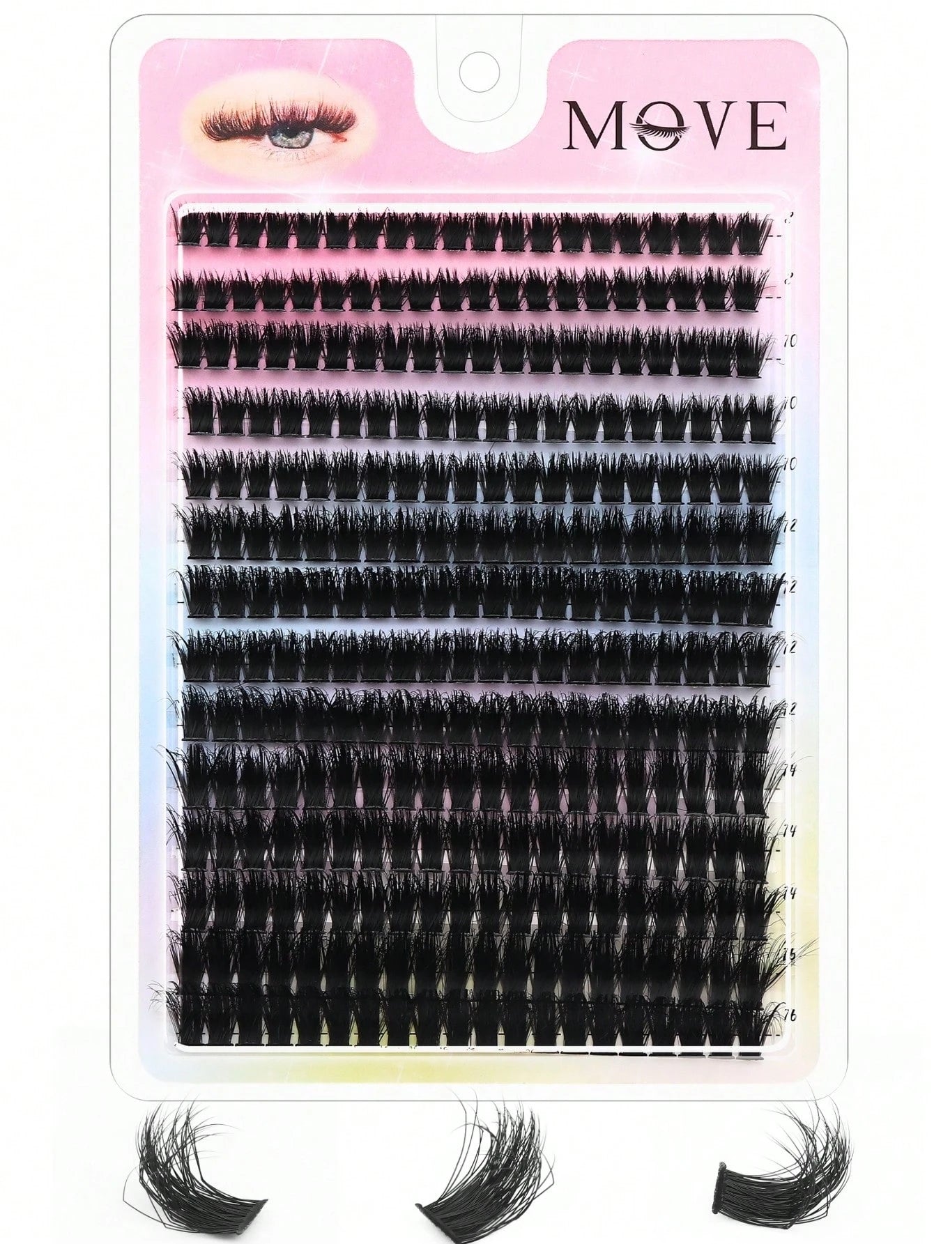 280pcs 80D&60D Mix Cluster Eyelash, 0.07mm Thickness, D Curl, 8mm-16mm Mix Length, Natural Style Russian Flat Dense Fluffy Handmade Mink Eyelash Cluster For Halloween Theatrical Makeup, Festival Makeu