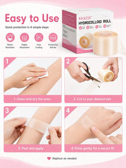 2In*5ft Body Gel Scar Patch, Transparent Invisible Design To Cover Blemishes, Portable And Easy To Use, Hydrocolloid Scar Patch, Hydrocolloid Dressing Roll, Cuttable, Wound Dust-Proof, Waterproof, Car