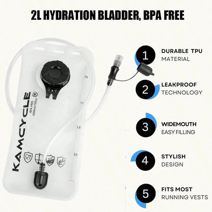 2L Water Bladder Running Vest For Women And Men, Camel Water Bladder Backpack, Adjustable Breathable Running Water Bladder Vest, With Functional Pockets (Phone Holder) Backpack, Breathable Running Bac
