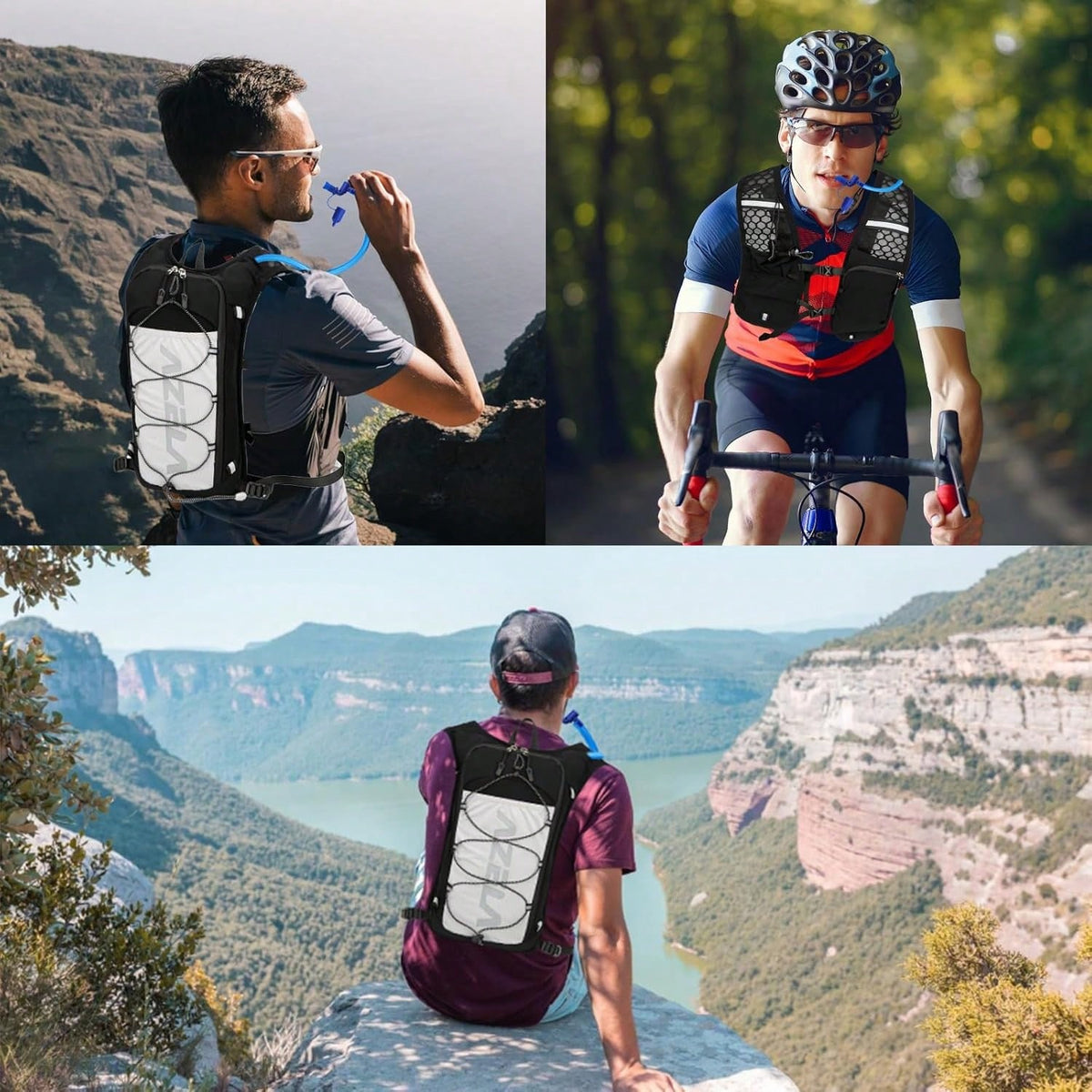 2L Water Bladder Running Vest For Women And Men, Camel Water Bladder Backpack, Adjustable Breathable Running Water Bladder Vest, With Functional Pockets (Phone Holder) Backpack, Breathable Running Bac