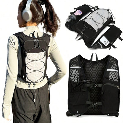 2L Water Bladder Running Vest For Women And Men, Camel Water Bladder Backpack, Adjustable Breathable Running Water Bladder Vest, With Functional Pockets (Phone Holder) Backpack, Breathable Running Bac