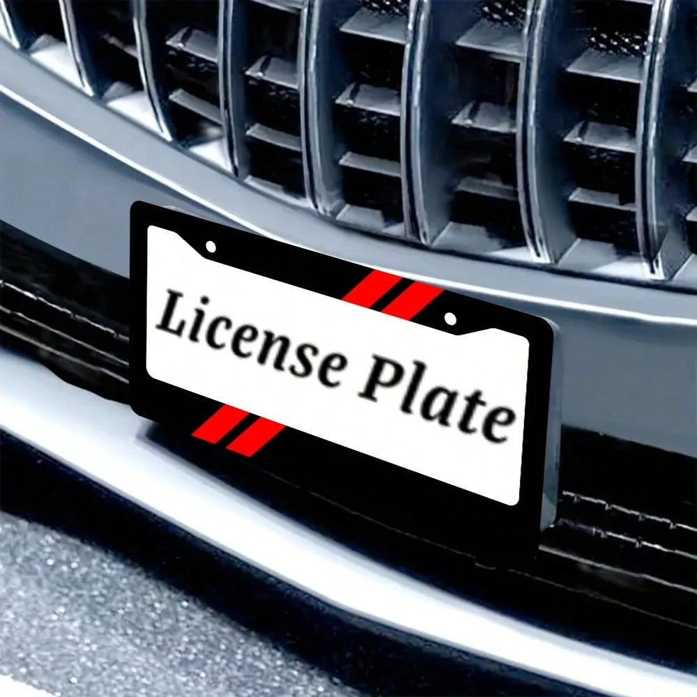 2PC Aluminum US Standard Size License Plate Frame, Stylish Design Holiday Celebrations, Fits 12x6inch, Car Enthusiasts, Durable And, Personalization, Great Any Occasion!