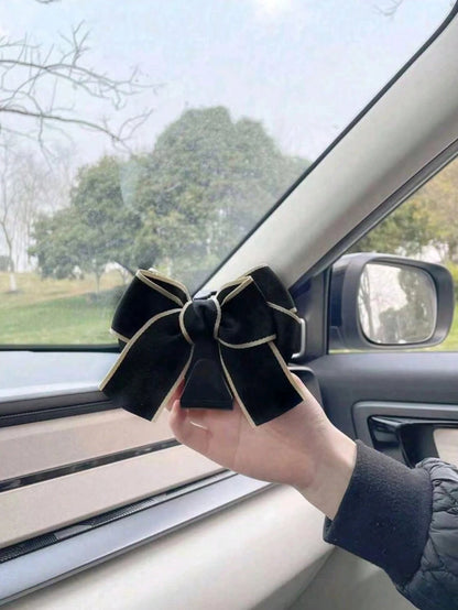 2pcs/1pc Car Seat Backrest Hook Bowknot Creative Cute Cartoon Hidden Multifunctional Small Hook Car Interior Decoration