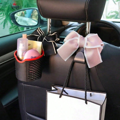 2pcs/1pc Car Seat Backrest Hook Bowknot Creative Cute Cartoon Hidden Multifunctional Small Hook Car Interior Decoration