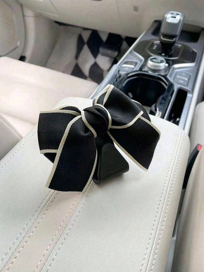 2pcs/1pc Car Seat Backrest Hook Bowknot Creative Cute Cartoon Hidden Multifunctional Small Hook Car Interior Decoration